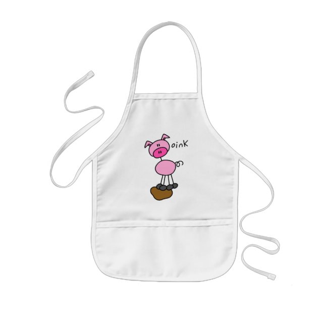 Stick Figure Pig Tshirts and Gifts Kids Apron (Front)