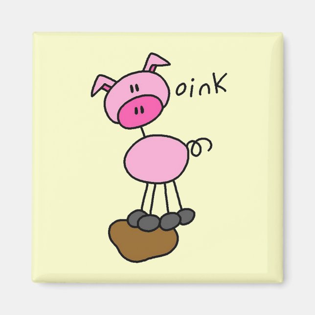 Stick Figure Pig Tshirts and Gifts Magnet (Front)