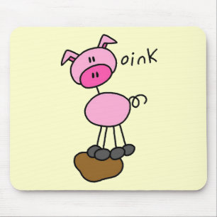 Stick Figure Pig Tshirts and Gifts Mouse Pad