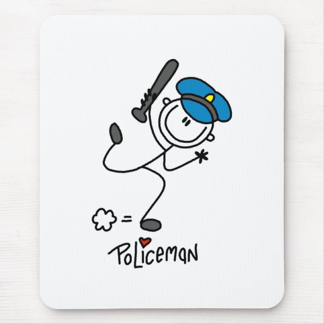 Stick Figure Police Officer Mouse Pad (Front)