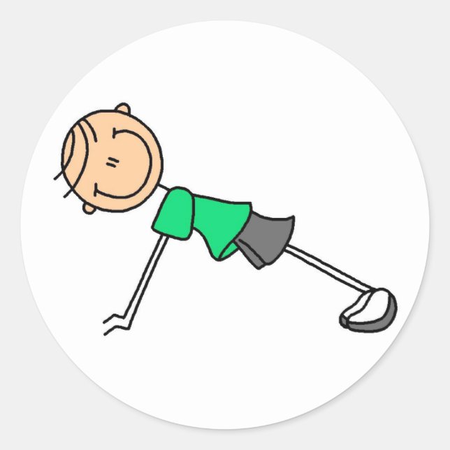 Stick Figure Push Ups Sticker (Front)