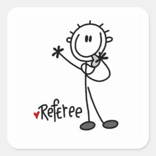 Stick Figure Referee T-shirts and Gifts Square Sticker