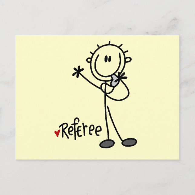 Stick Figure Referee Tshirts and Gifts Postcard (Front)