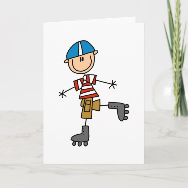 Stick Figure Roller Skating Card (Front)