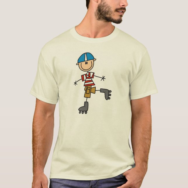 Stick Figure Roller Skating T-Shirt (Front)