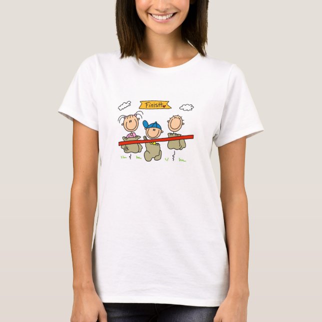 Stick Figure Sack Race T-Shirt (Front)