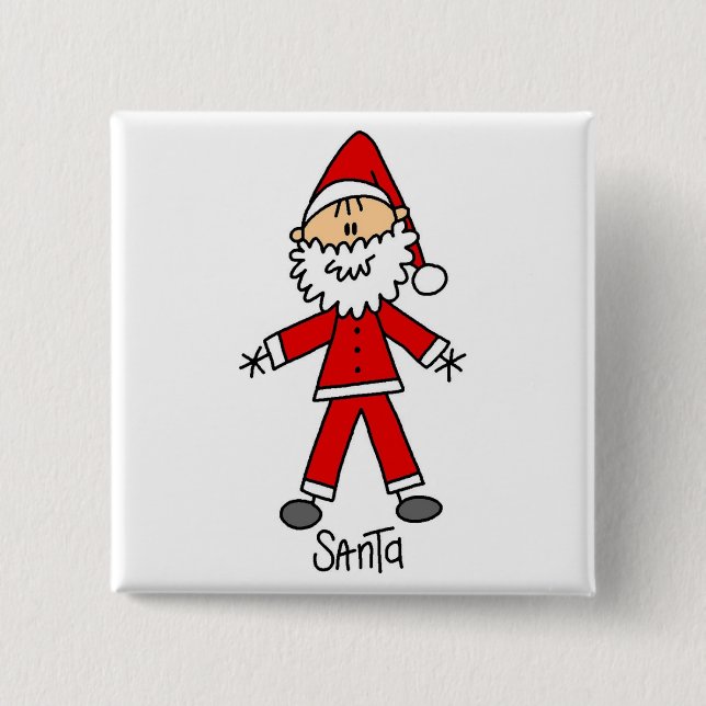 Stick Figure Santa Claus Tshirts and Gifts 15 Cm Square Badge (Front)