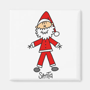 Stick Figure Santa Claus Tshirts and Gifts Magnet