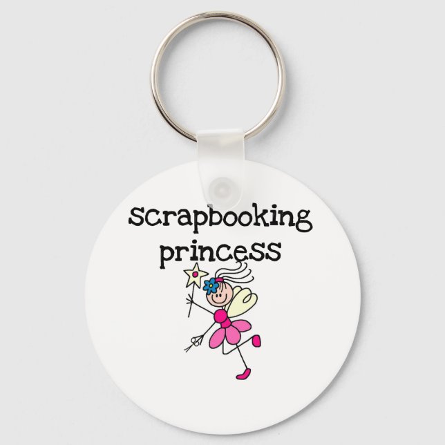 Stick Figure Scrapbook Princess Key Ring (Front)