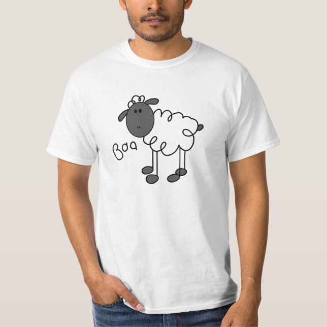 Stick Figure Sheep T-shirts and Gifts (Front)