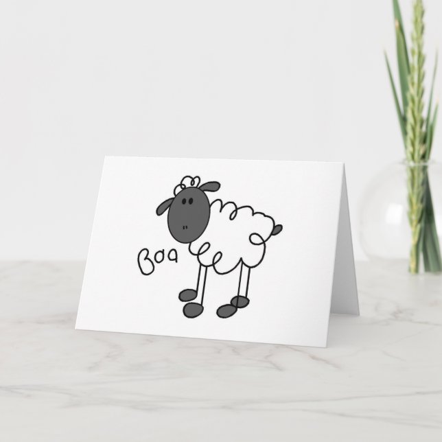 Stick Figure Sheep T-shirts and Gifts Card (Front)