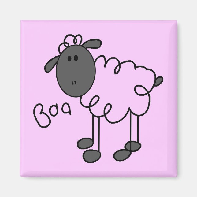 Stick Figure Sheep Tshirts and Gifts Magnet (Front)