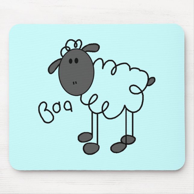 Stick Figure Sheep Tshirts and Gifts Mouse Pad (Front)