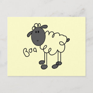 Stick Figure Sheep Tshirts and Gifts Postcard
