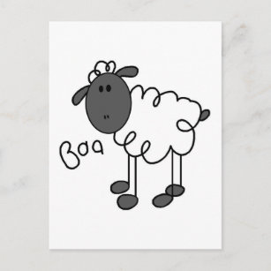 Stick Figure Sheep Tshirts and Gifts Postcard