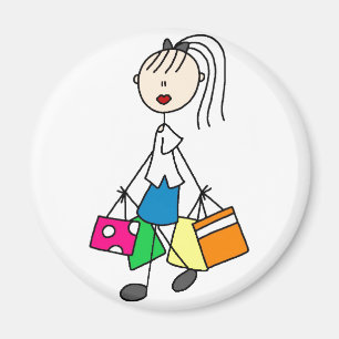 Stick Figure Shopping Magnet