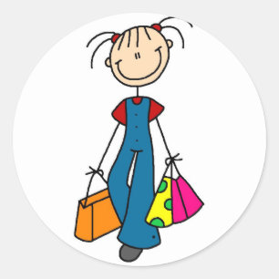 Stick Figure Shopping Sticker