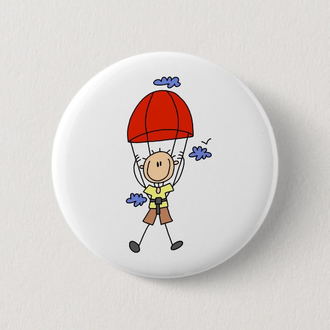 Stick Figure Sky Diver Button (Front)