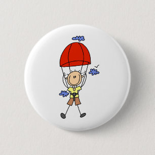 Stick Figure Sky Diver Button