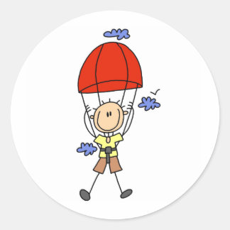 Stick Figure Sky Diver Stickers