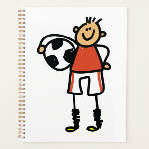 Stick Figure Soccer Boy Football Player Planner