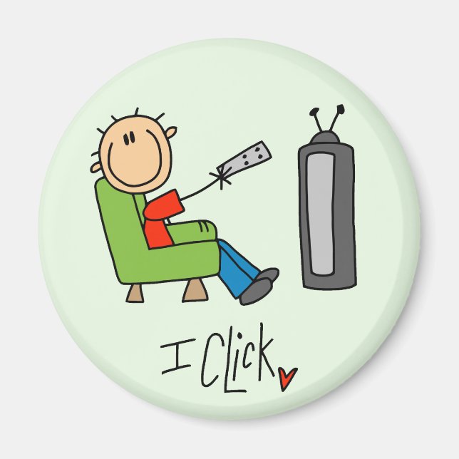 Stick Figure TV Clicker Magnet (Front)