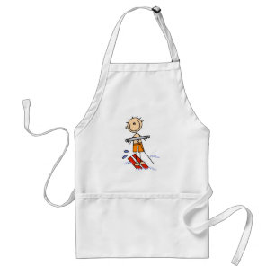 Stick Figure Water Skiing Aprons