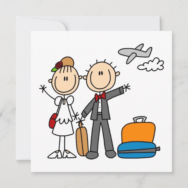 Stick Figure Wedding Honeymoon T-shirts and Gifts (Front)