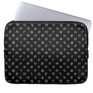 Stick Figure Wedding Moments – White on Black Dood Laptop Sleeve