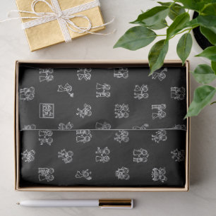 Stick Figure Wedding Moments – White on Black Dood Tissue Paper