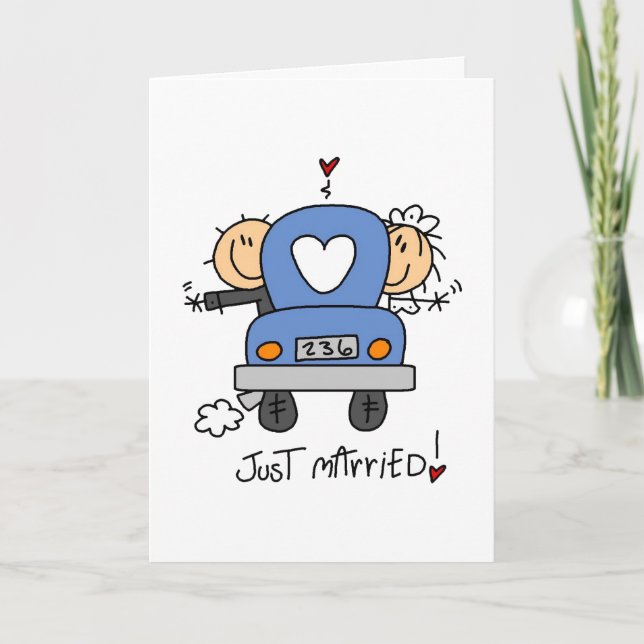 Stick Figure Wedding Thank You Card (Front)