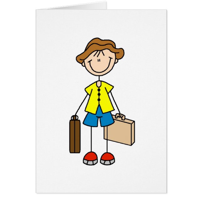 Stick Figure With Luggage Card (Front)