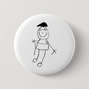 Stick Figures 6 Cm Round Badge