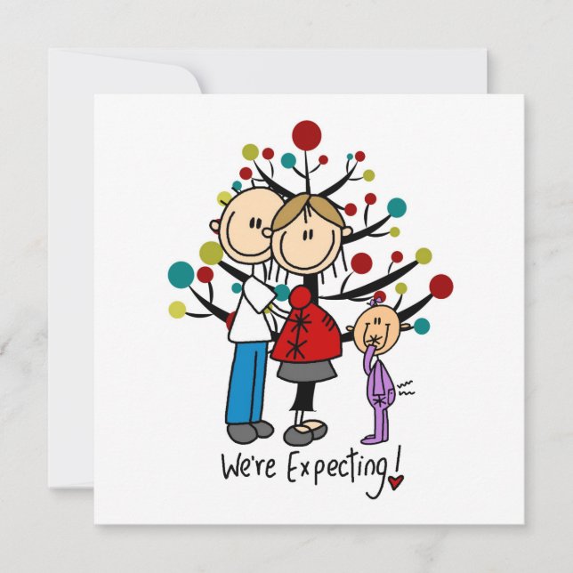 Stick Figures Expectant Parents Girl (Front)