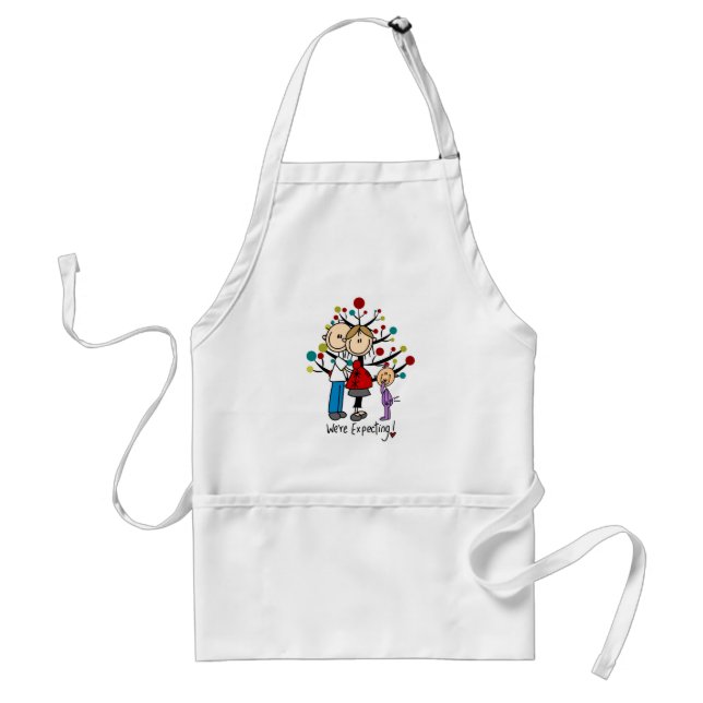 Stick Figures Expectant Parents Girl Standard Apron (Front)