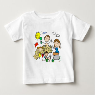 Stick Figures Family Beach Fun Baby T-Shirt