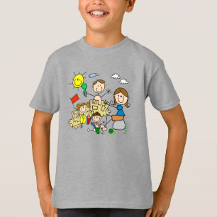 Stick Figures Family Beach Fun T-Shirt