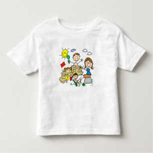 Stick Figures Family Beach Fun Toddler T-Shirt