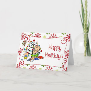 Stick Figures Family Christmas Holiday Card