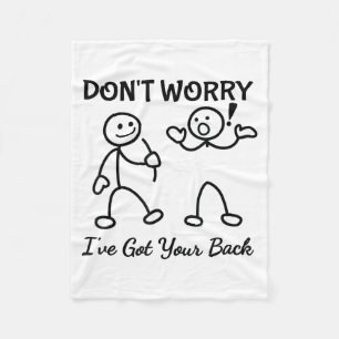 Stick Figures Funny Back Graphic Novelty Sarcastic Fleece Blanket