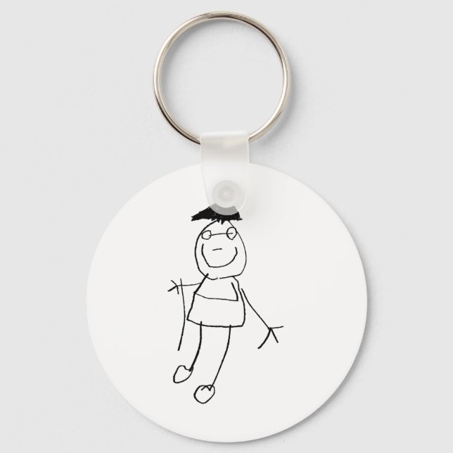 Stick Figures Key Ring (Front)