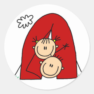 Stick Figures  Tenting Tshirts and Gifts Classic Round Sticker