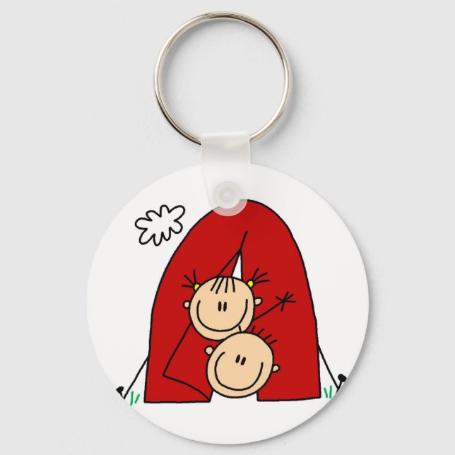 Stick Figures  Tenting Tshirts and Gifts Key Ring (Front)