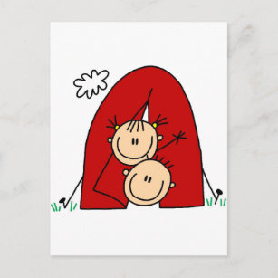 Stick Figures  Tenting Tshirts and Gifts Postcard