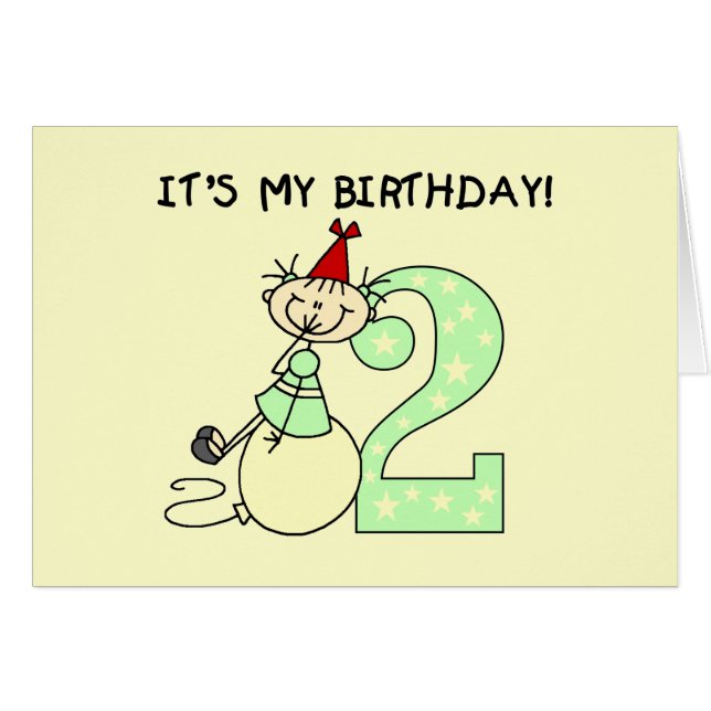 Stick Girl 2nd Birthday Tshirts and Gifts (Front Horizontal)