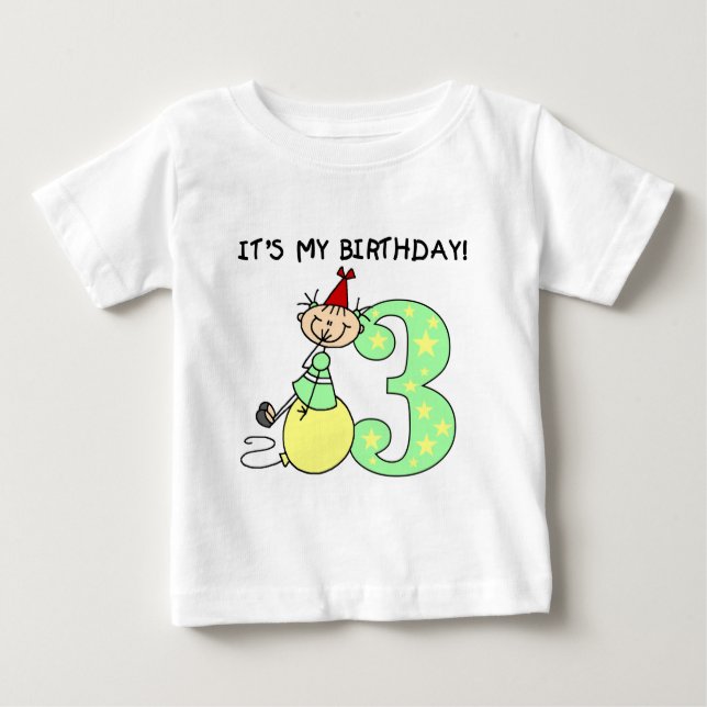 Stick Girl 3rd Birthday Tshirts and Gifts (Front)