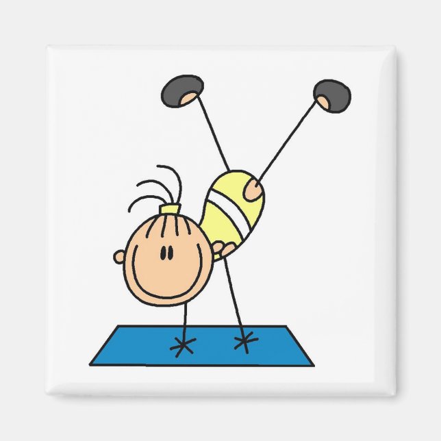 Stick Girl Doing Flips Tshirts and Gifts Magnet (Front)