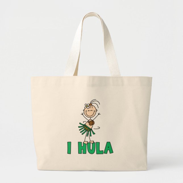 Stick Girl I Hula Large Tote Bag (Front)
