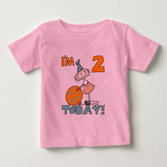 Stick Girl I'm 2 Today Tshirts and Gifts (Front)