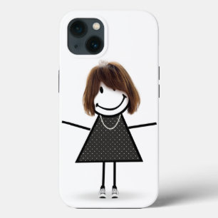 Stick Girl In Sneakers with Hair iPhone 13 Case